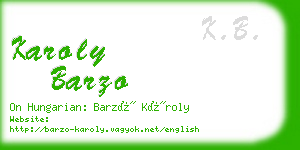 karoly barzo business card